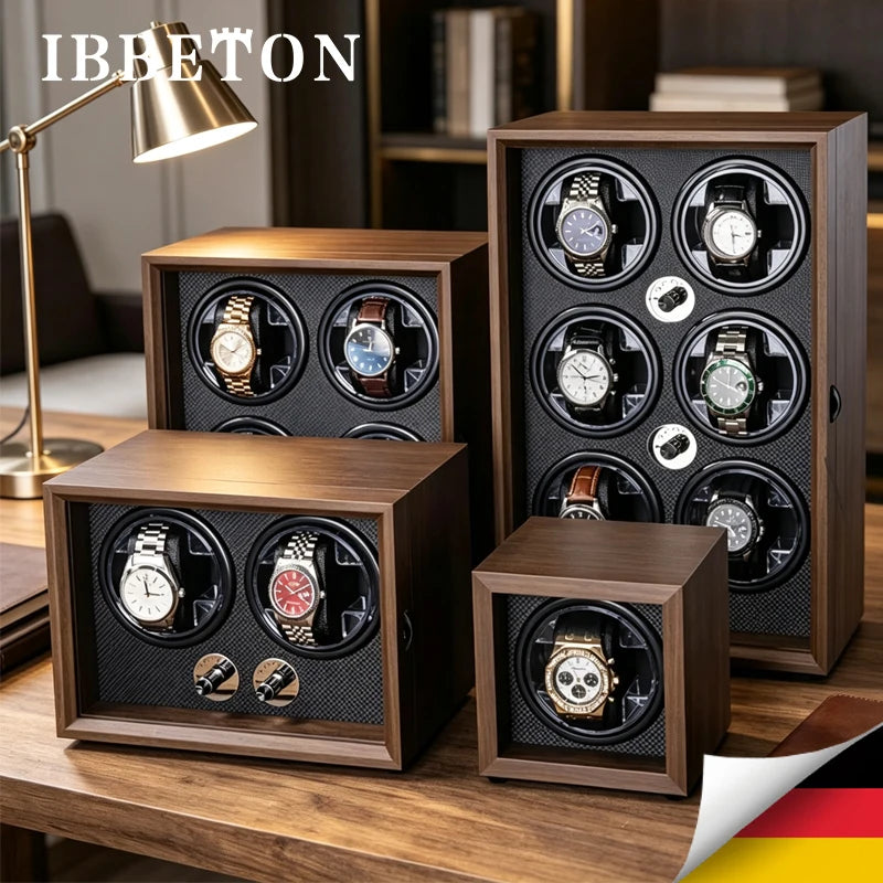 Boite Montre Bois Noyer Remontoir Automatique