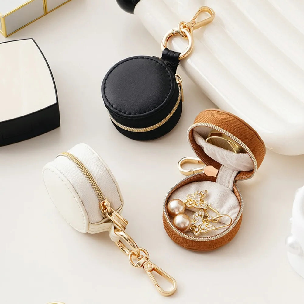 Boite Bijoux Cuir Velours Porte-Cle Mini