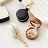 Boite Bijoux Cuir Velours Porte-Cle Mini 5cm
