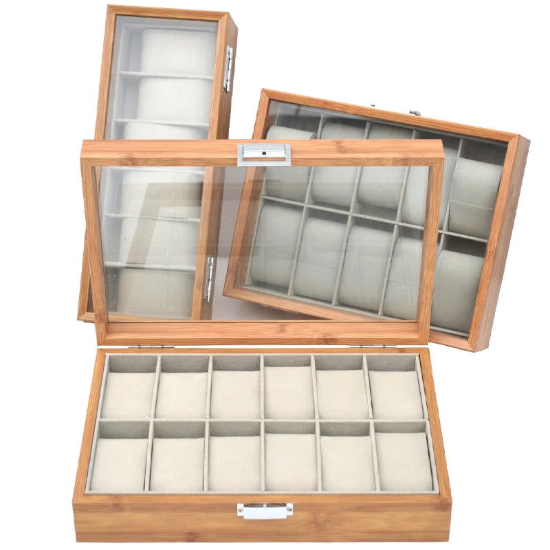 Boite Montre Bois Bambou Écologique Multi Emplacements