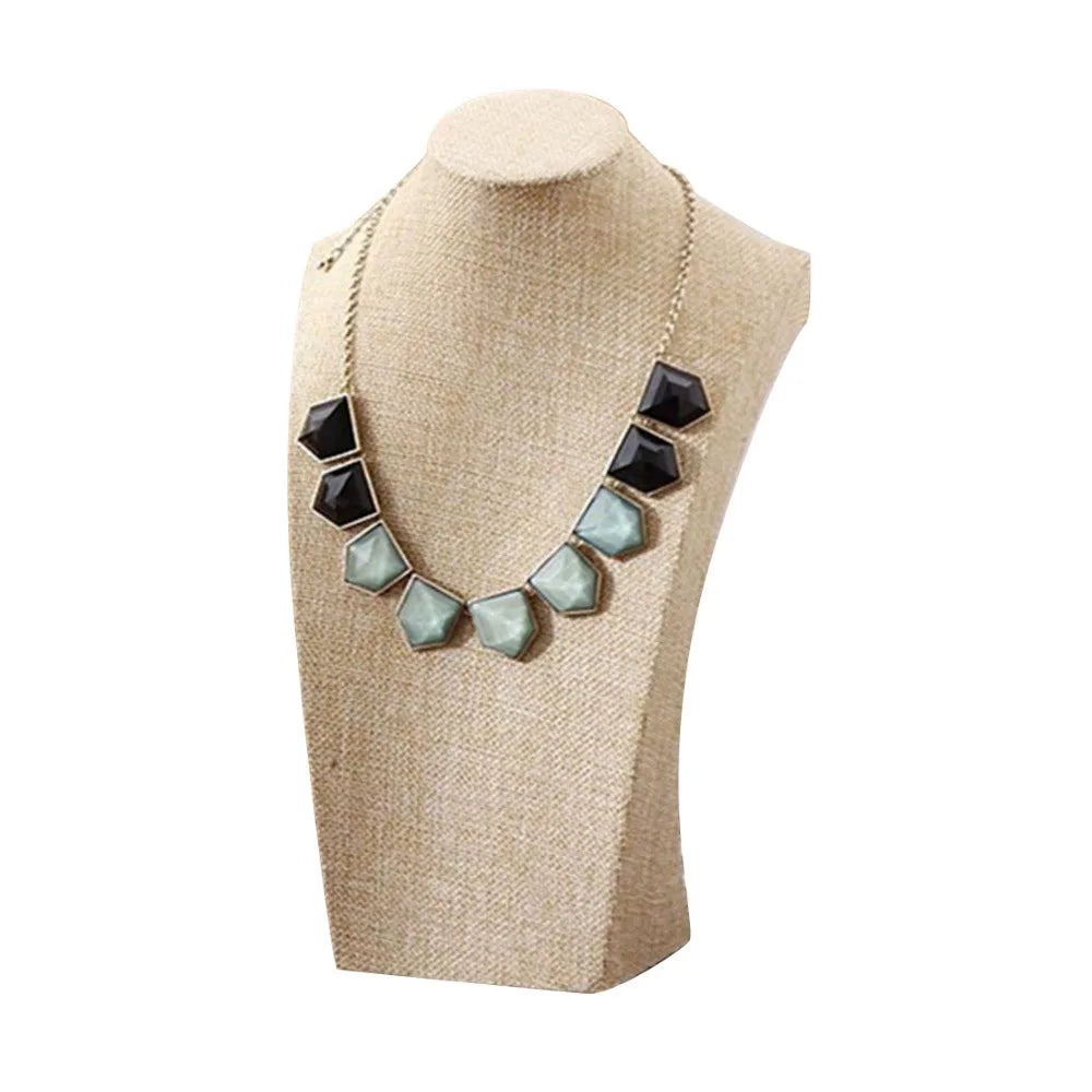 Buste Bijoux Velours Présentoir Vitrine Multi-Coloris