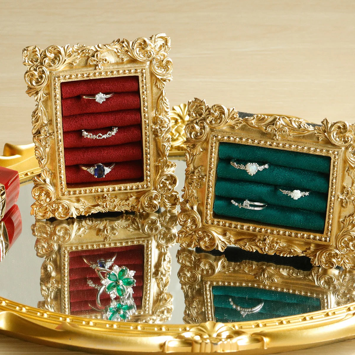 Plateau Bague Daim Vintage Baroque