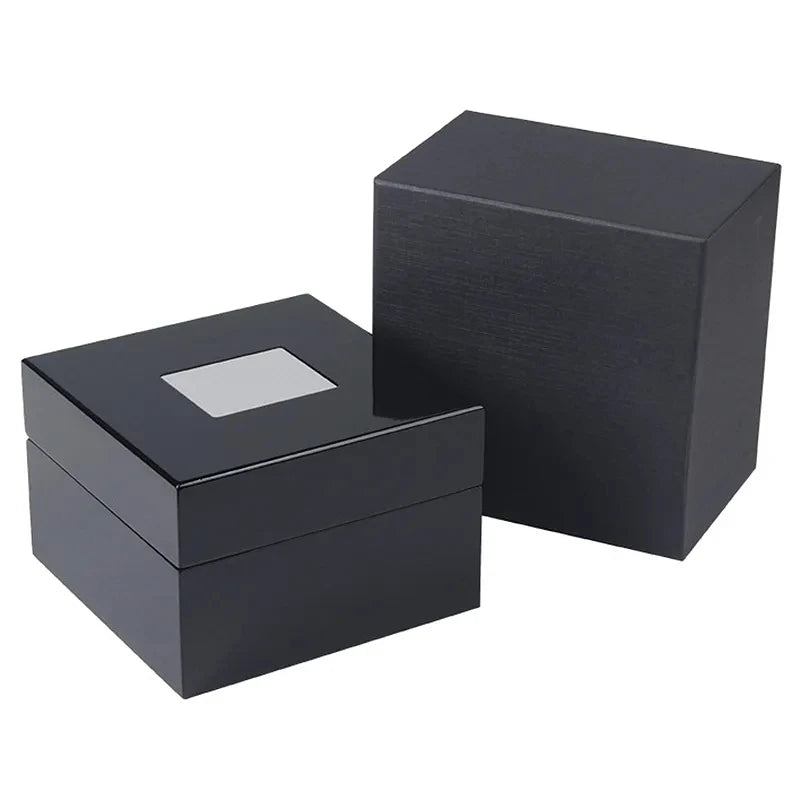 Boîte Montre Bois Laqué Noir Premium