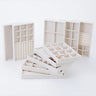 Plateau Bijoux Velours Beige Multi-Compartiments