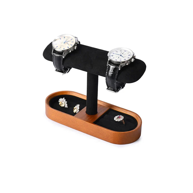 Présentoir Montre Bois Massif Simple Double Tiroir