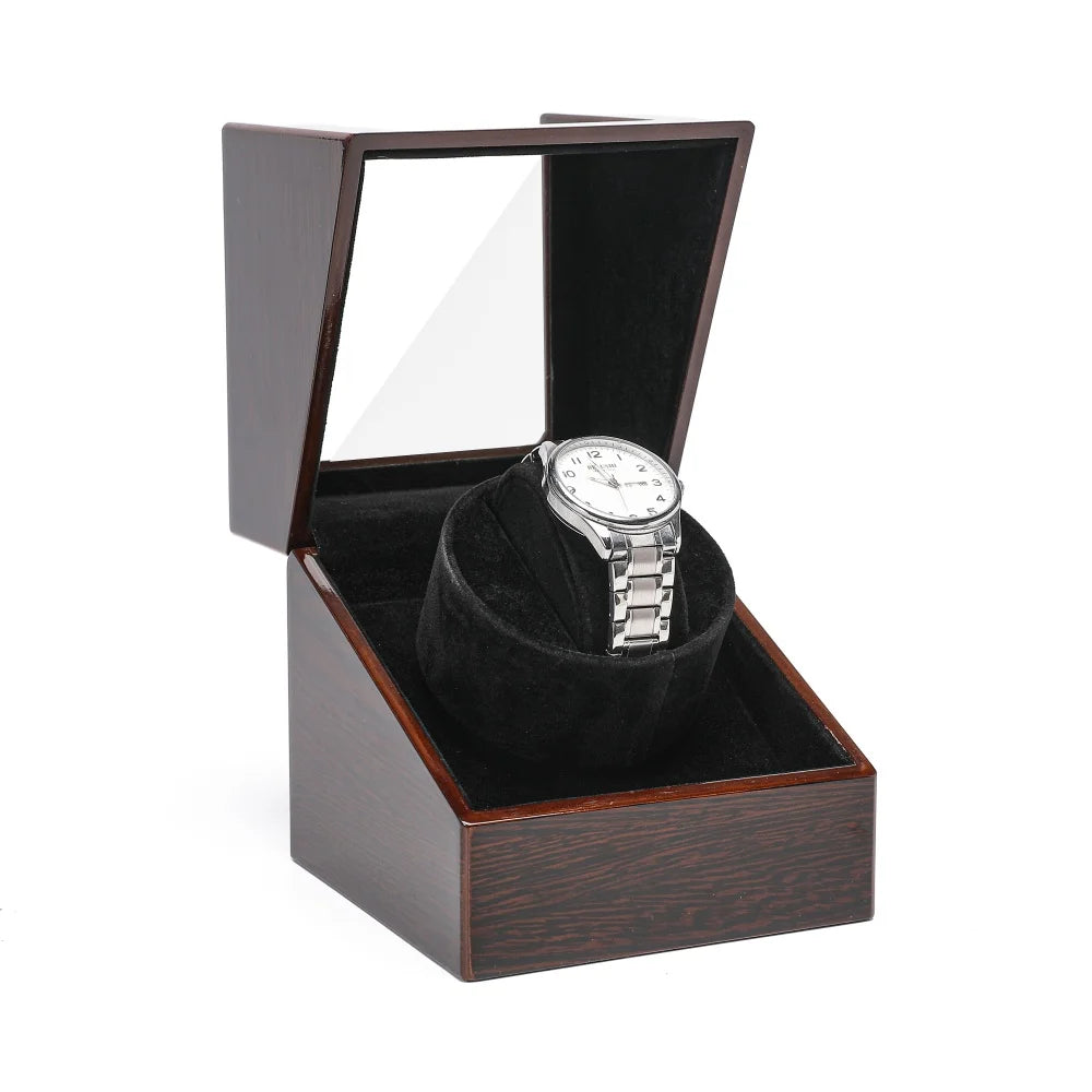 Remontoir Montre Bois Batterie Verre Vitrine