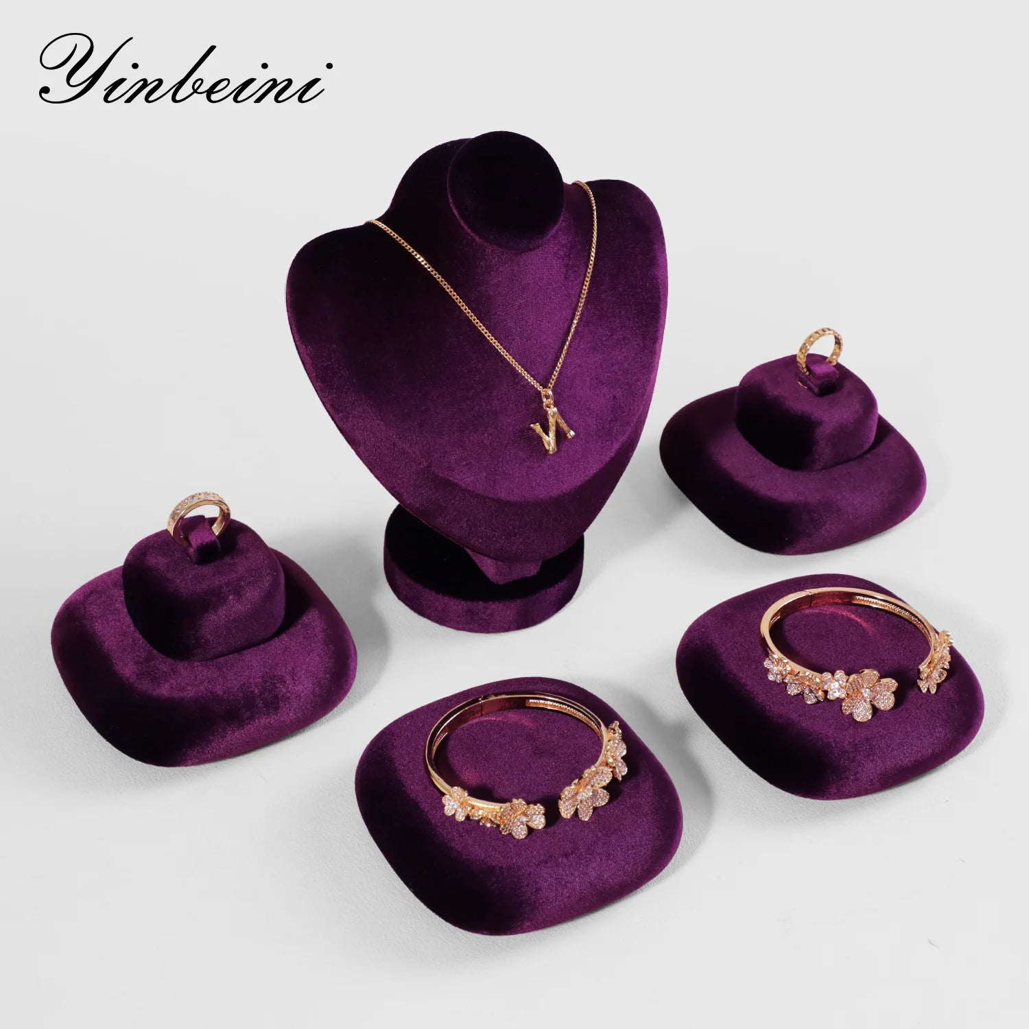 Plateau Bijoux Velours Multi-Compartiments Organisateur