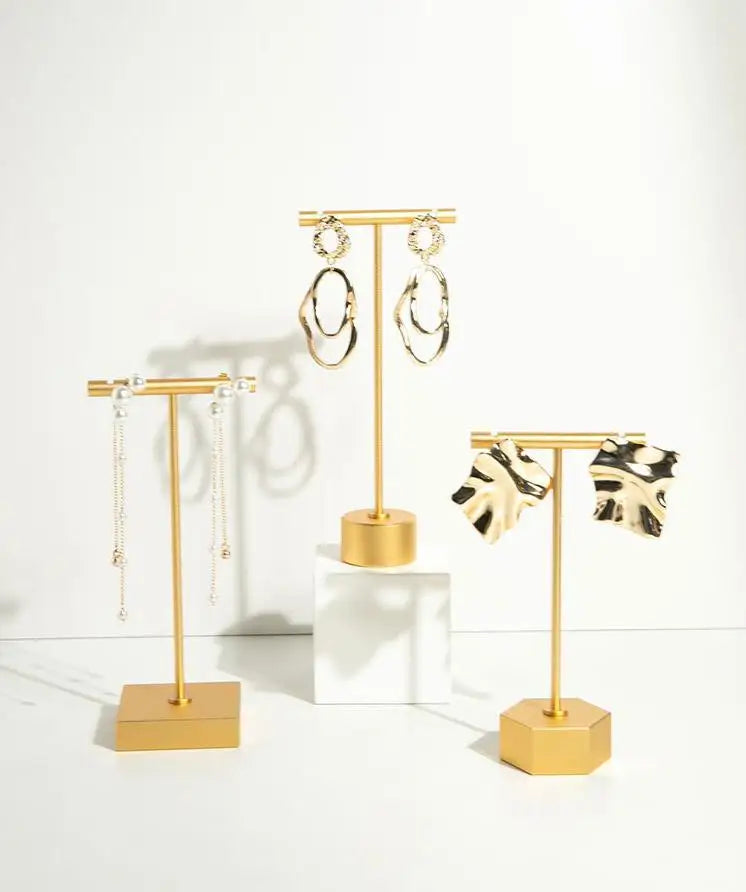Présentoir Bijoux Métal Doré Élégant