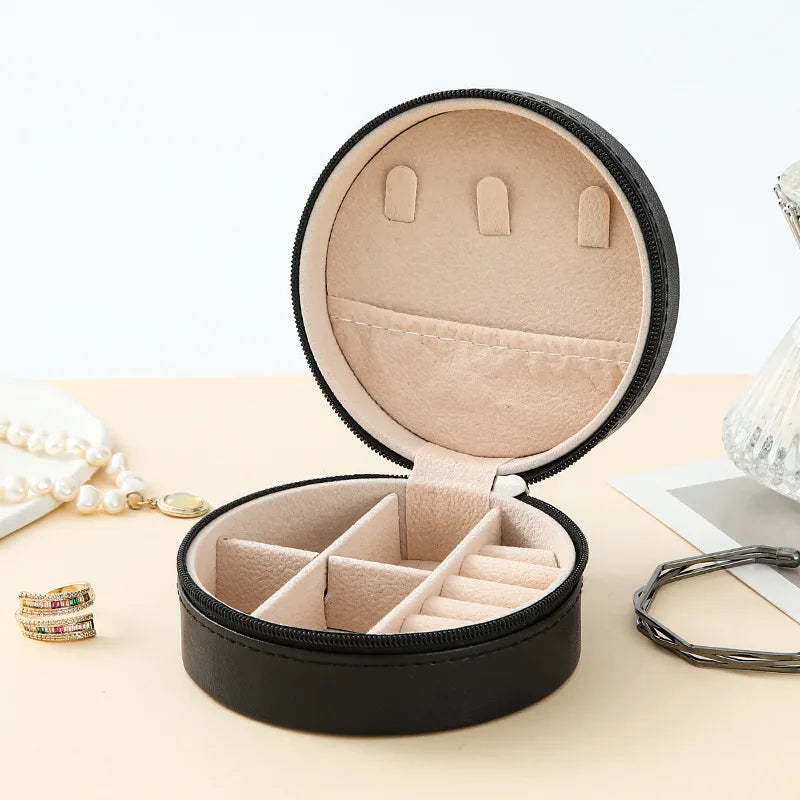Boite Bijoux Cuir Rigide Velours Poche