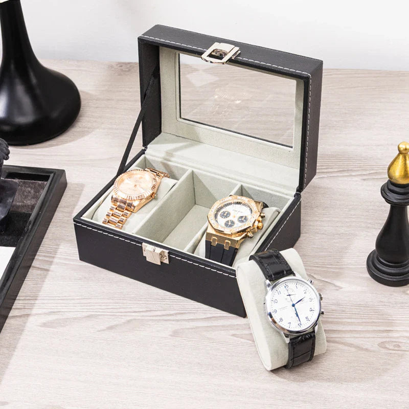 Boîte Voyage Montre Cuir 3 Places
