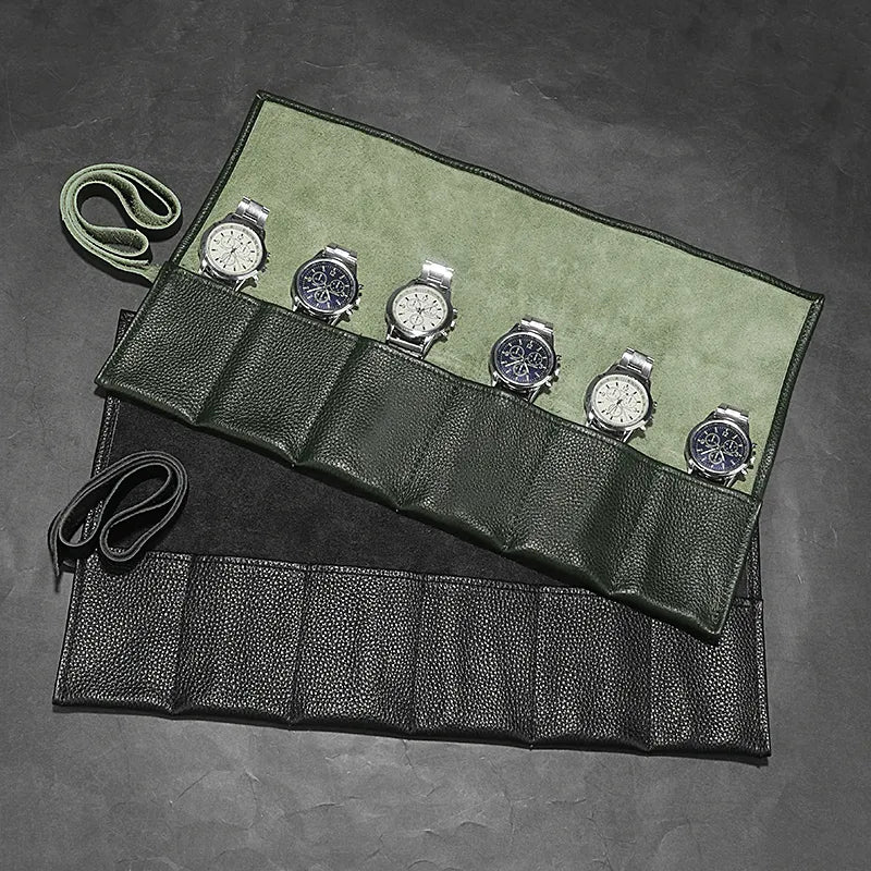 Etui Montre Cuir Enroulable Voyage 3 Places