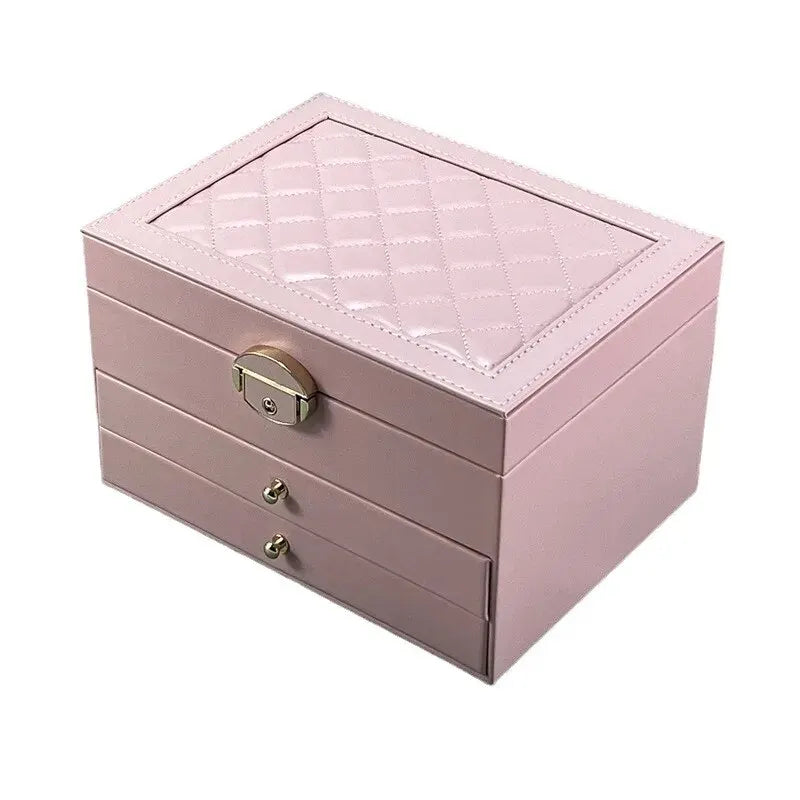 Boîte à Bijoux Cuir Multicouches Grande Capacité