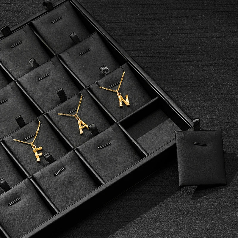 Plateau Bijoux Cuir Noir Présentoir Multifonction