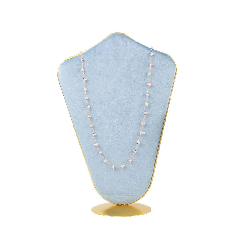 Buste Collier Velours Présentoir Boucles Pendentifs