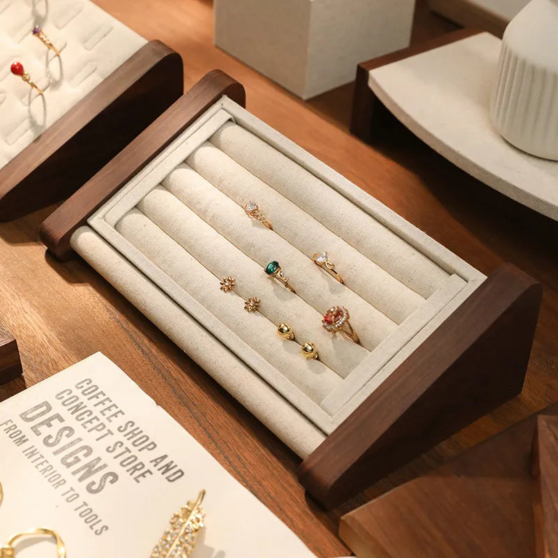 Présentoir Bijoux Bois Noyer Lin Boutique