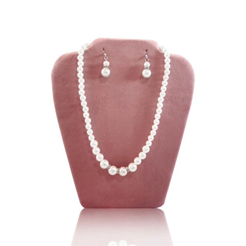 Présentoir Collier Velours Plat Rose Tendre