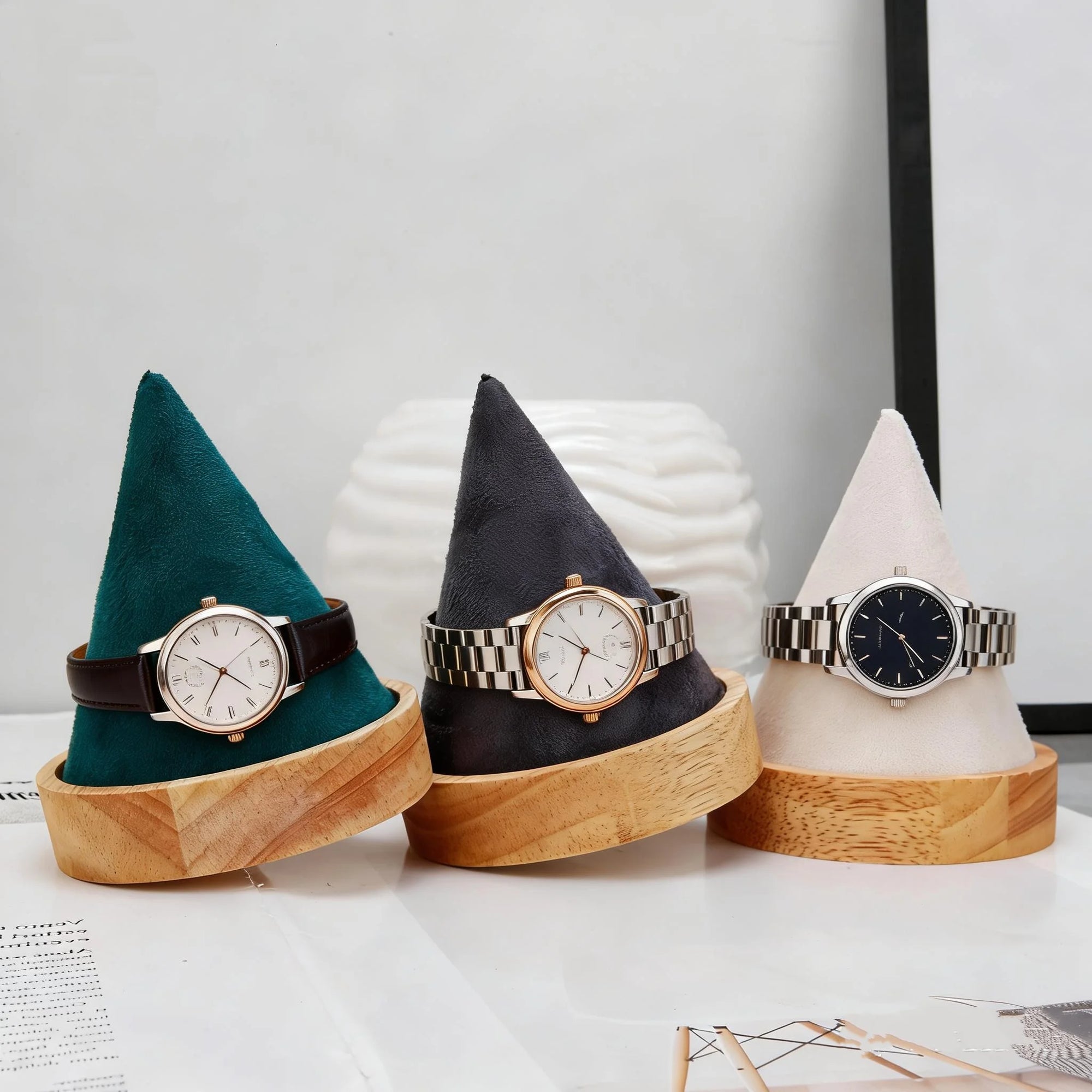 Présentoir Bois Cône Bague Bracelet Collier
