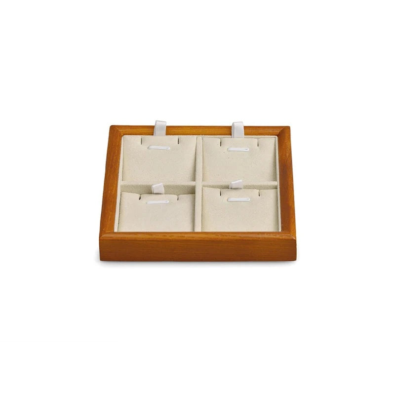 Plateau Bijoux Bois Massif Tiroir Rangement – modèle Plateau Pendentif Beige