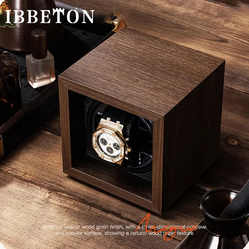 Boite Montre Bois Noyer Remontoir Automatique
