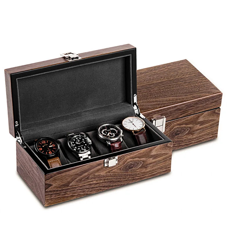 Boîte Montres Bois 4 Places Coffret