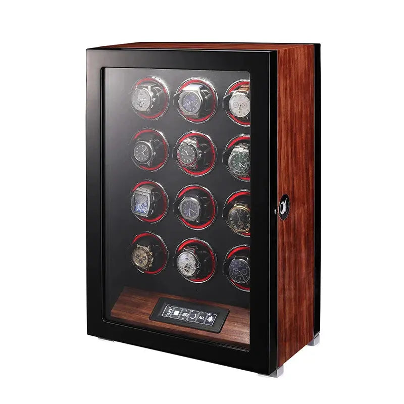 Coffre Fort Montre Bois Douzaine Marron 12 Places