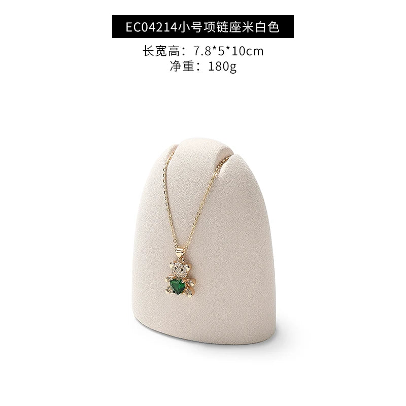Présentoir Métal Microfibre Beige Collier Bague Boucle Fenêtre