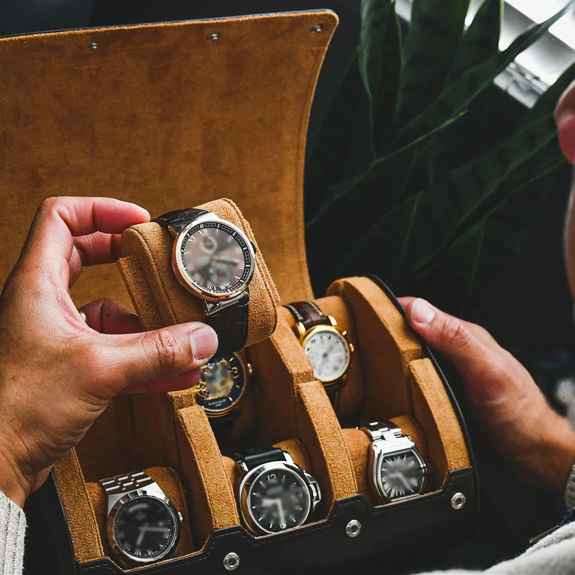 Étui Voyage Montre Cuir Rigide Compartimenté
