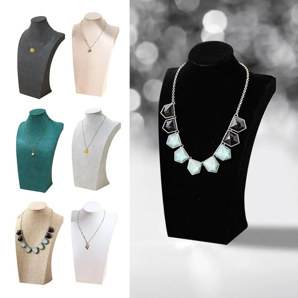 Buste Bijoux Velours Présentoir Vitrine Multi-Coloris