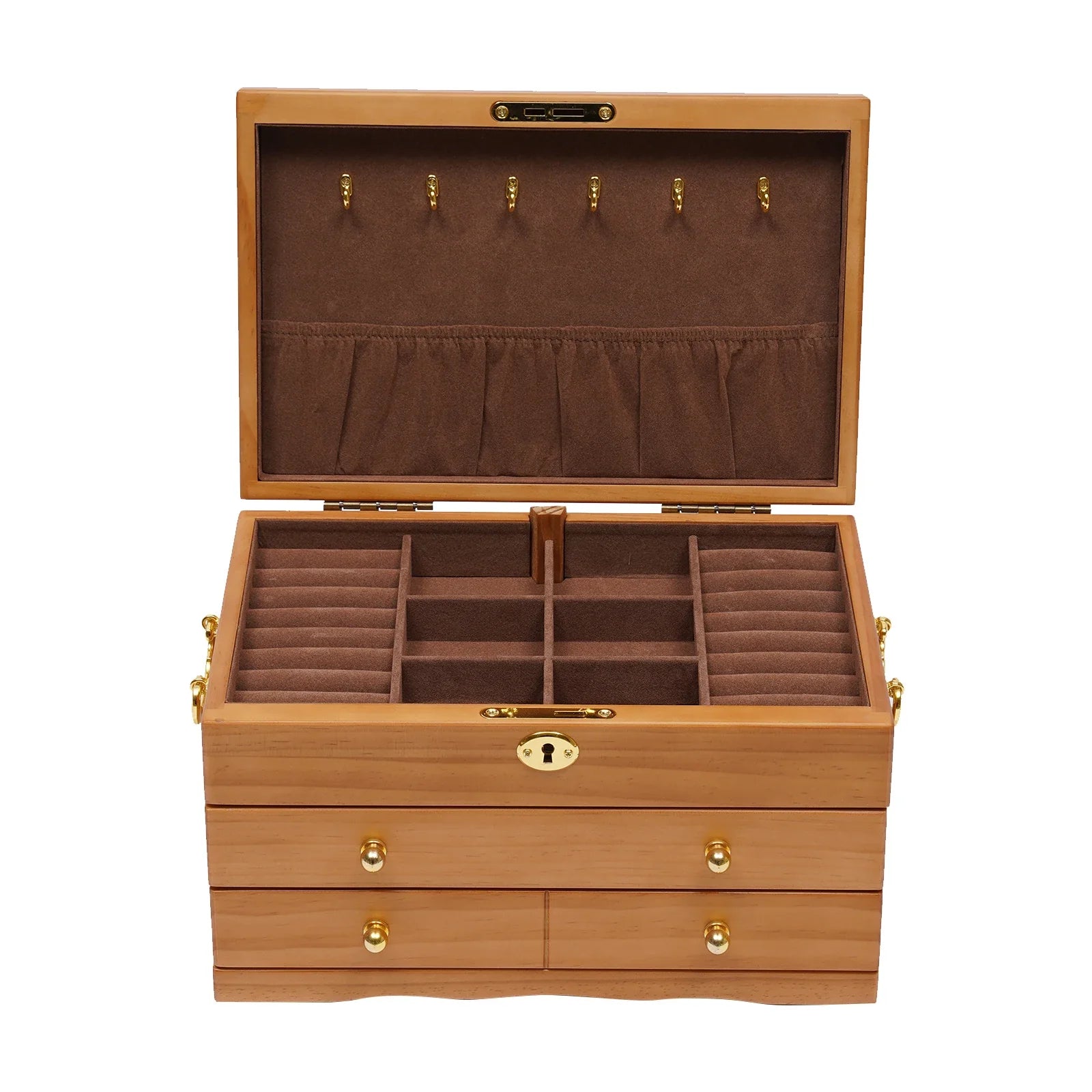 Boîte Bijoux Bois Massif Rangement Sécurisé