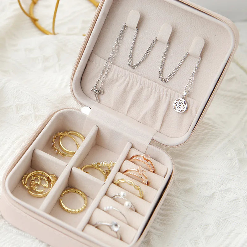 Boîte Bijoux Voyage Cuir Compacte Organisateur
