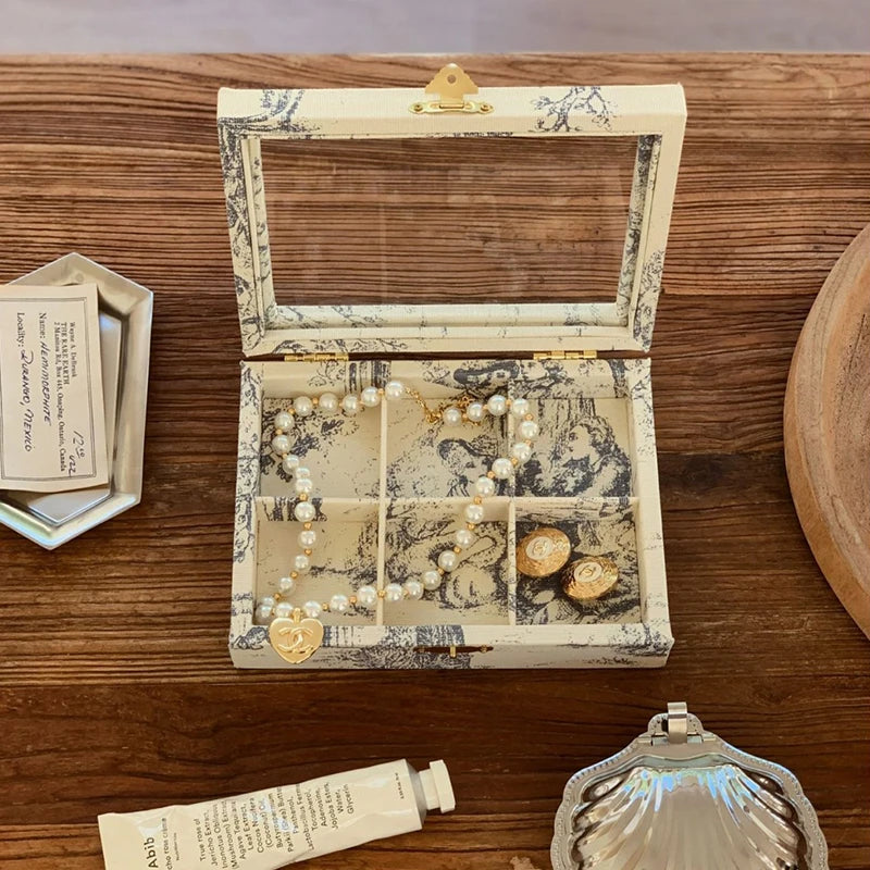 Présentoir Bijoux Bois Velours Rétro Comptoir