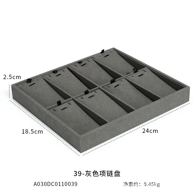 Présentoir Bijoux Microfibre Gris Vitrine