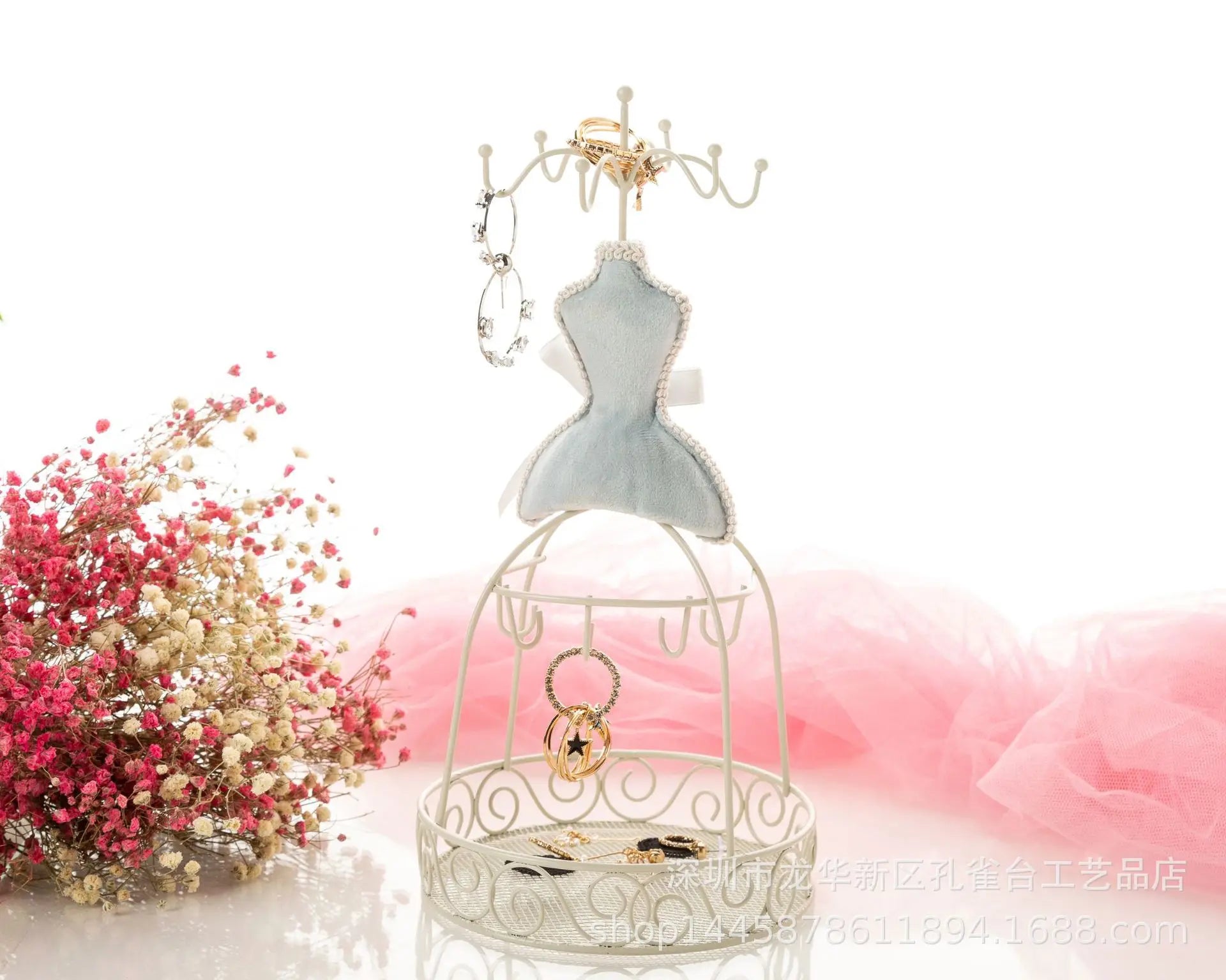 Présentoir Bijoux Velours Rangement Multifonction