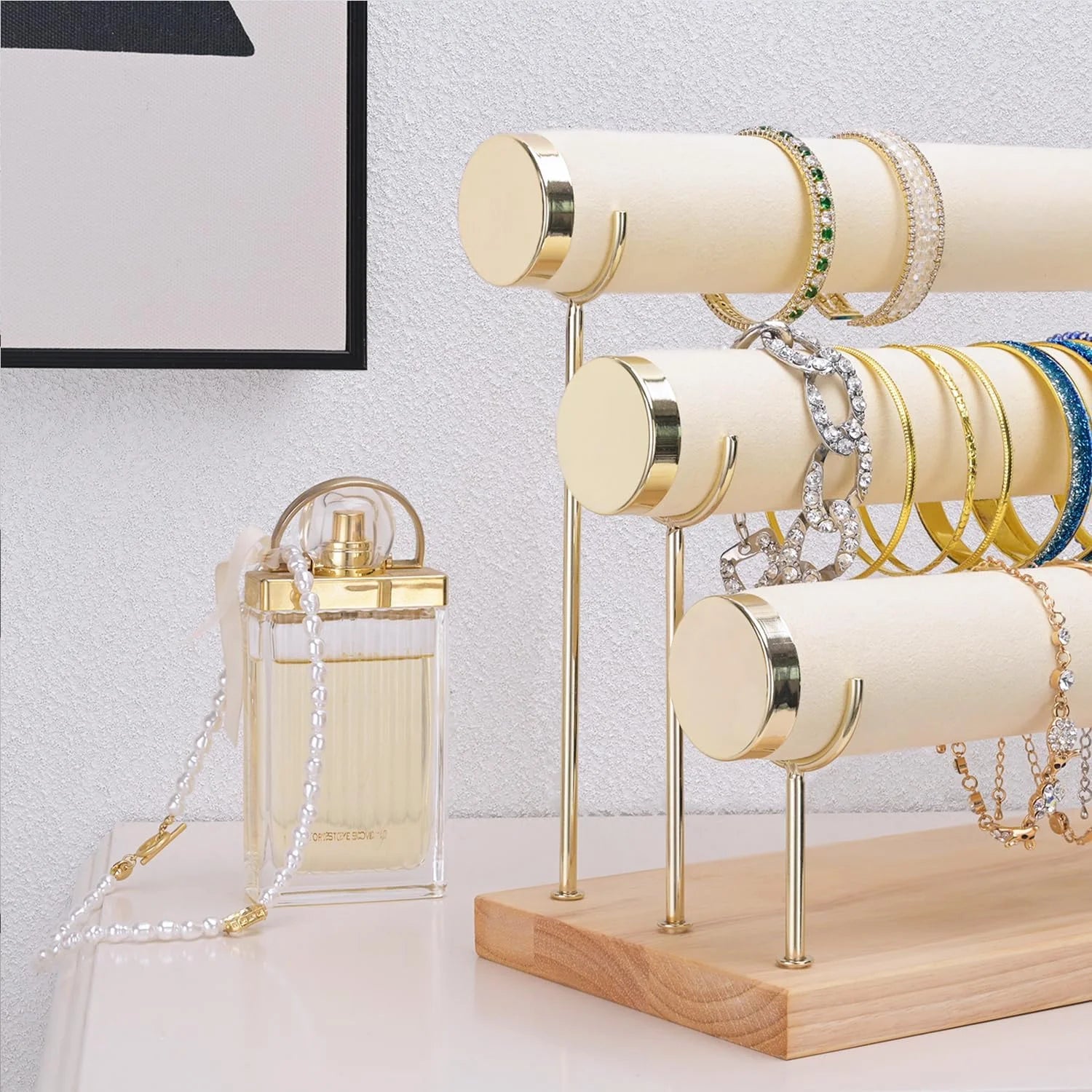 Porte Bracelet Bois Multicouche Cadeau Femme