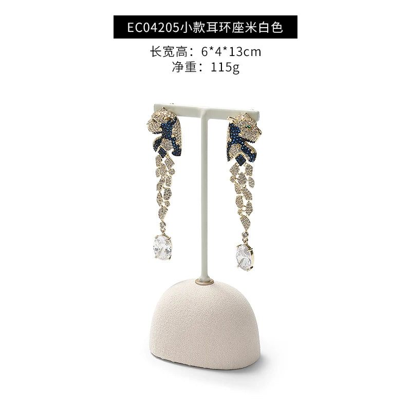 Présentoir Métal Microfibre Beige Collier Bague Boucle Fenêtre