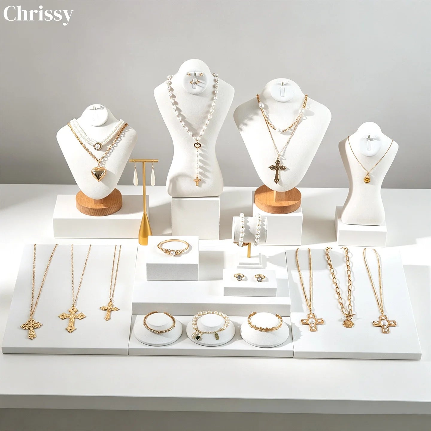 Présentoir Bijoux Bois Noyer Lin Comptoir