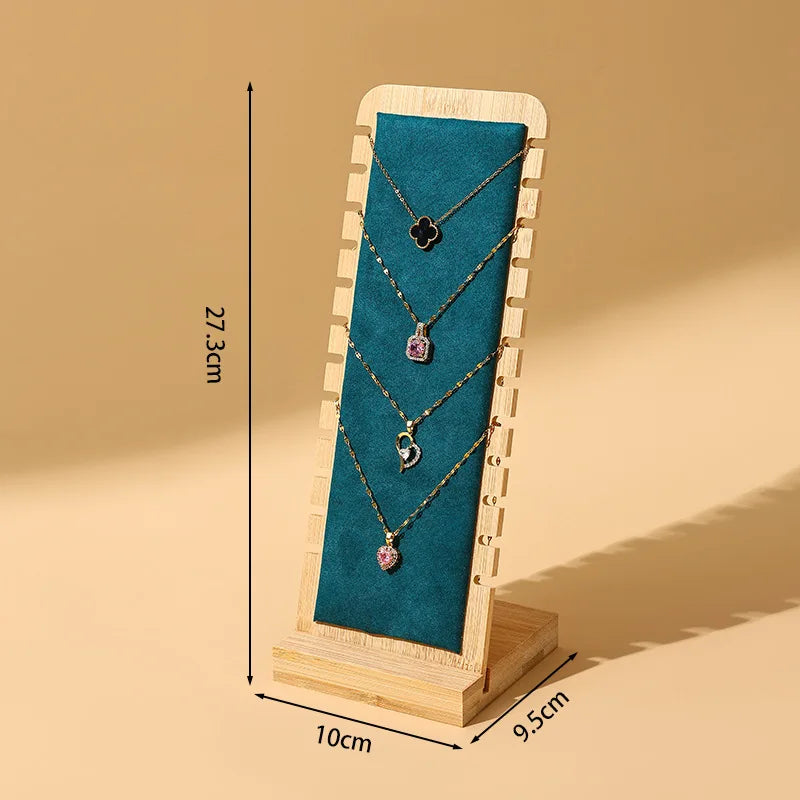 Porte Collier Bois Bambou Vitrine Détachable
