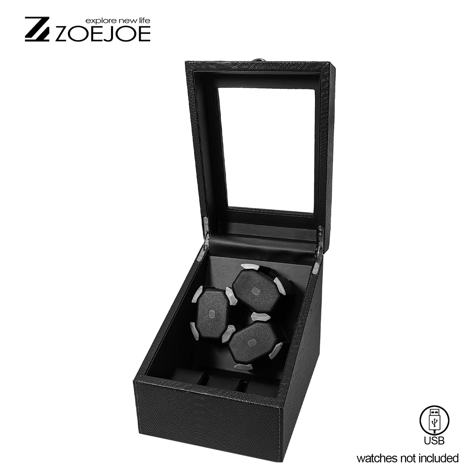 Remontoir Montre Automatique Cuir Coffre 6 Slots