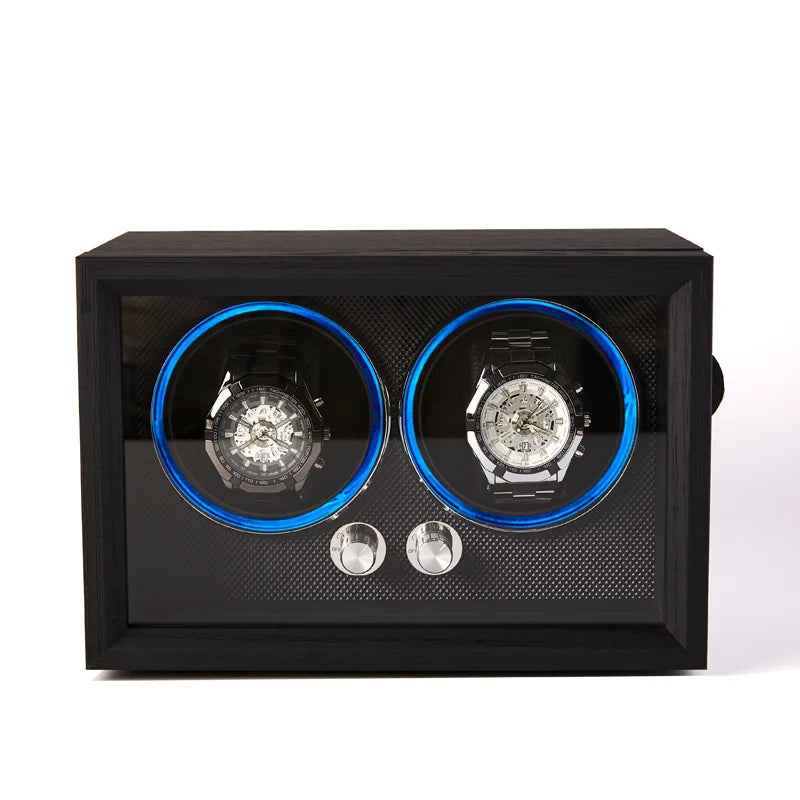 Coffre Fort Montre Bois Rotatif Remontoir LED