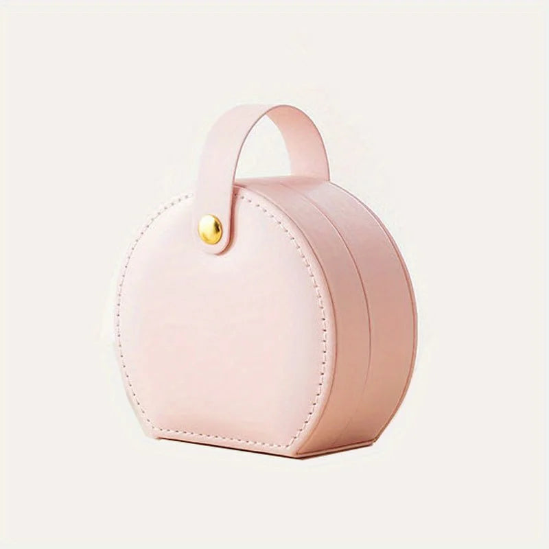 Boite Bijoux Cuir Ronde Pochette