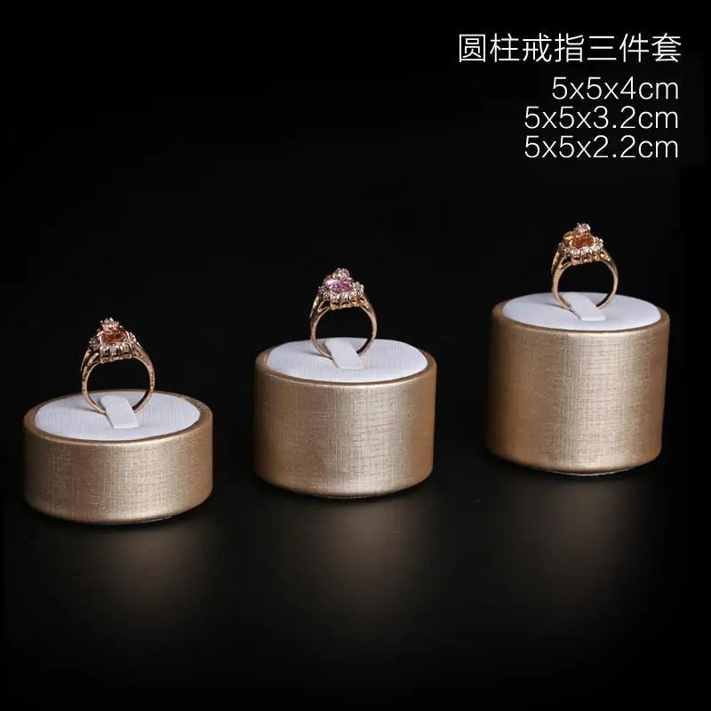 Présentoir Bijoux Cuir Blanc Vitrine Boucles