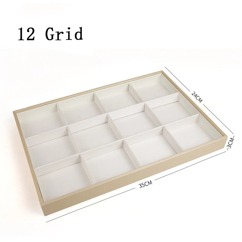 Plateau Bijoux Cuir Empilable Séparateurs Modulaire