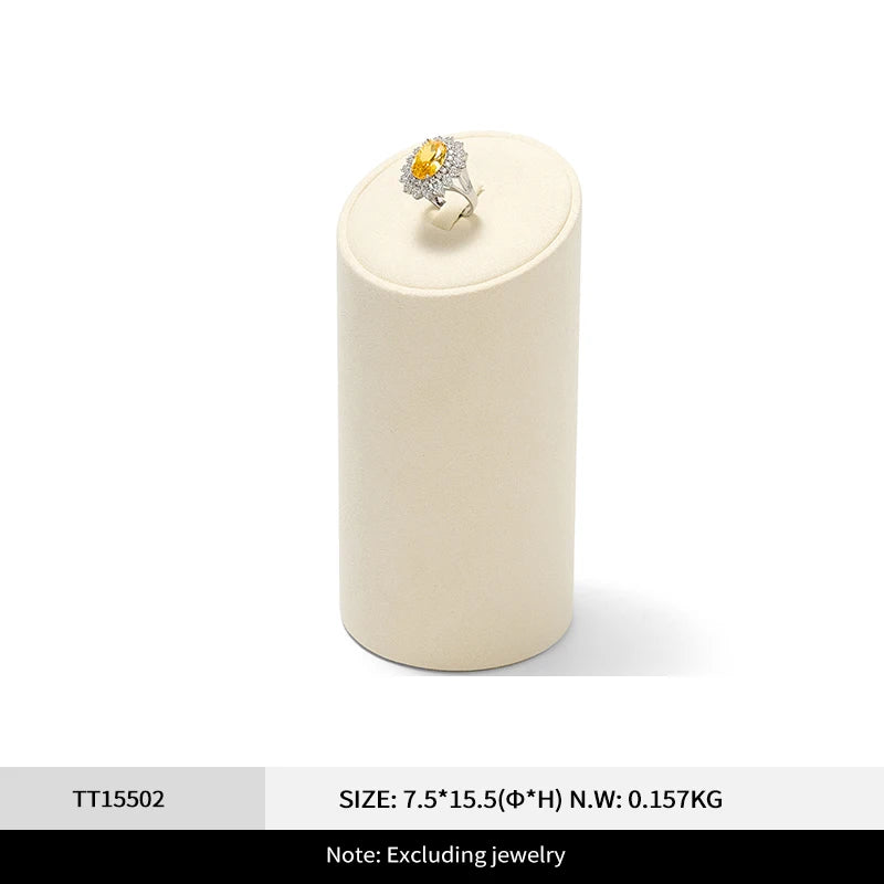 Présentoir Bijoux Daim Beige Comptoir Magasin