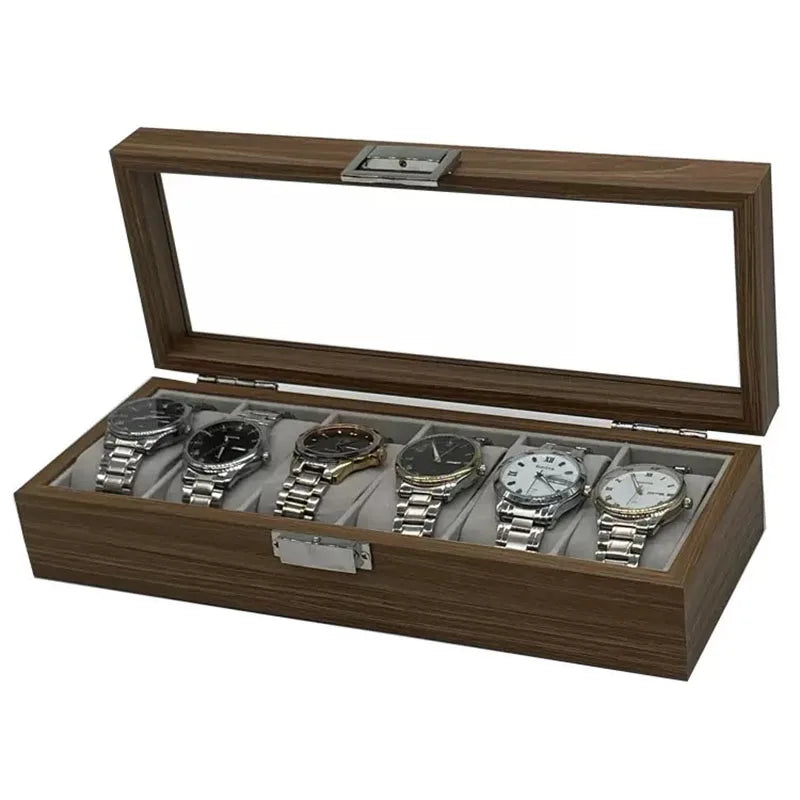 Coffret Montre Bois Noyer 6 Places