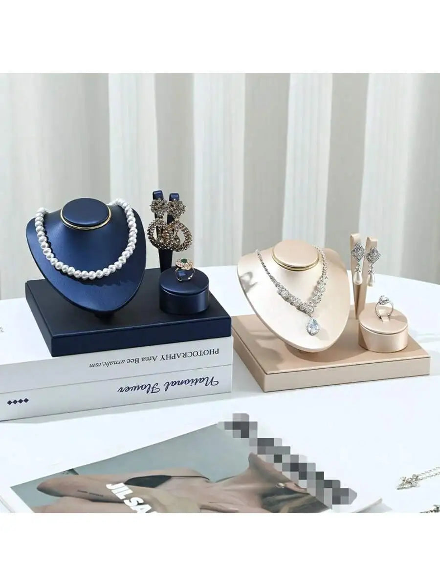 Ensemble Présentoir Cuir Multi-Bijoux Collier Bague