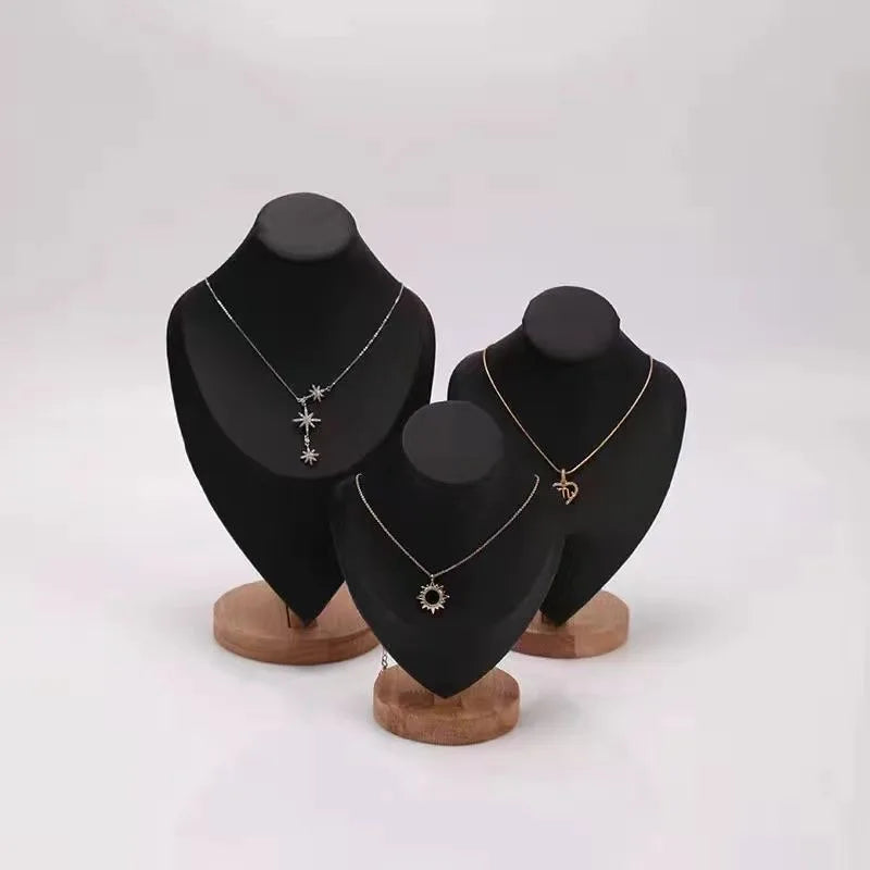 Buste Bijoux Velours Cuir Mannequin
