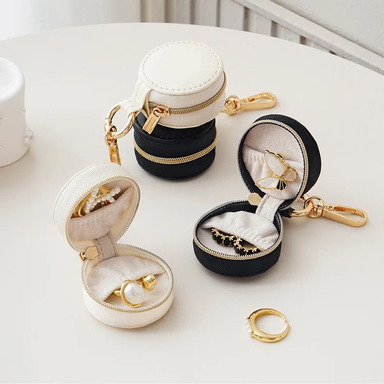 Boite Bijoux Cuir Velours Porte-Cle Mini