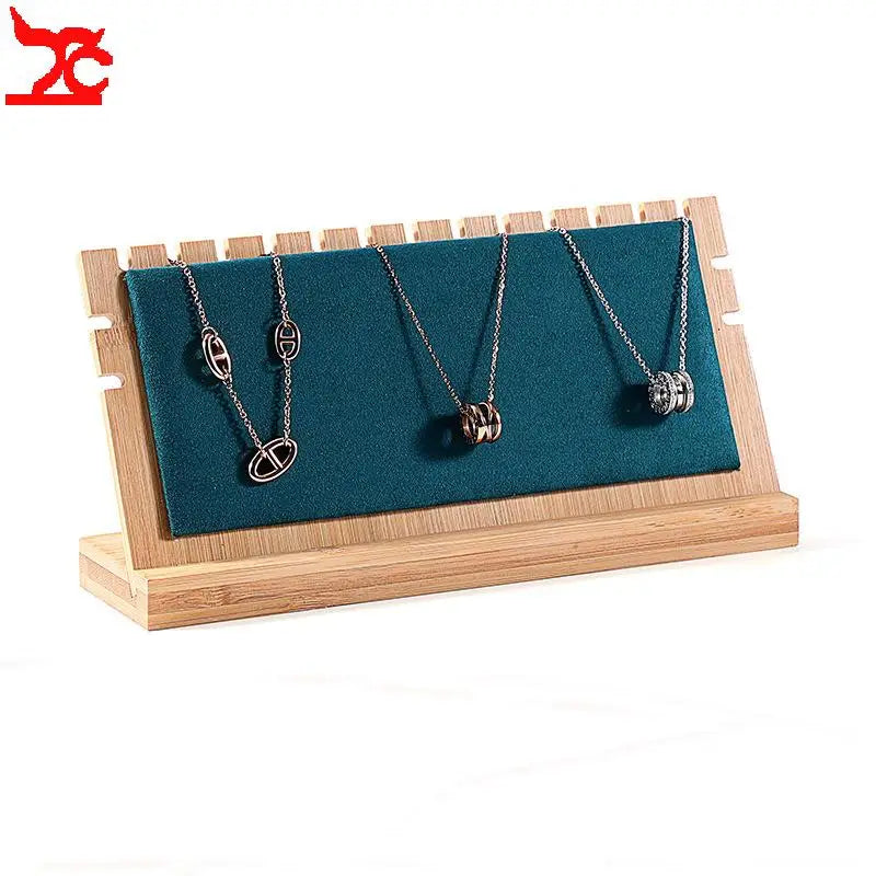 Présentoir Collier Plat Bois Velours