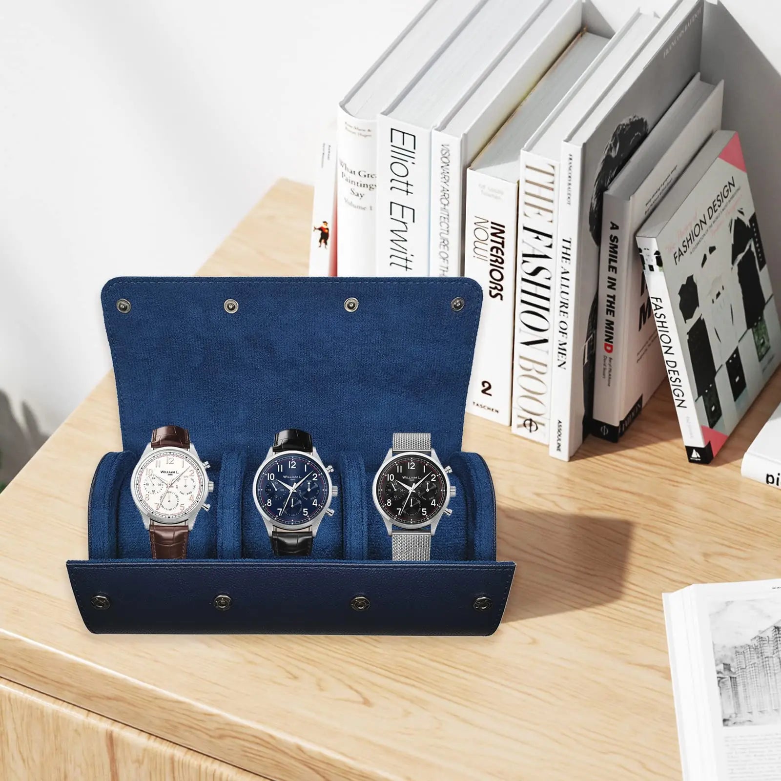Étui Montre Cuir 3 Places Voyage Élégant