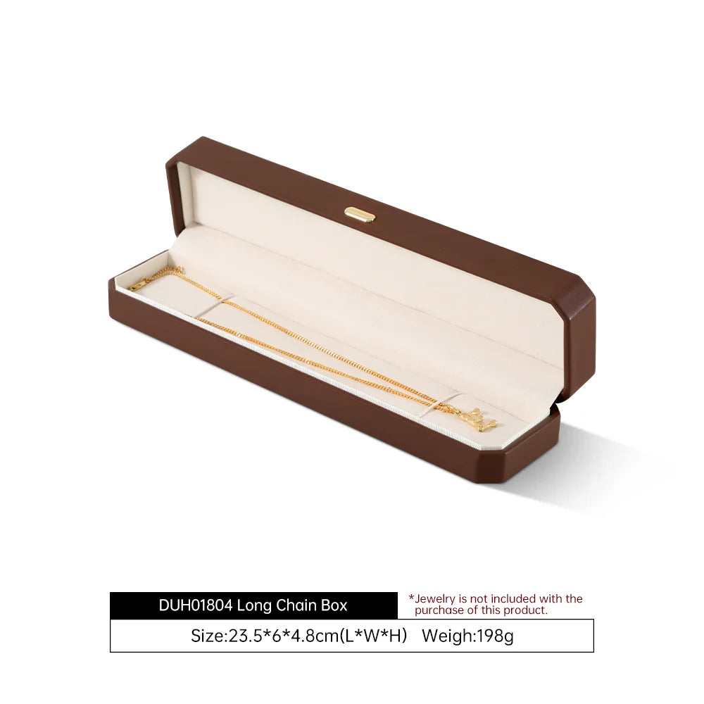 Boîte Cuir Bijoux Bague Boucle Oreille Coffret Cadeau